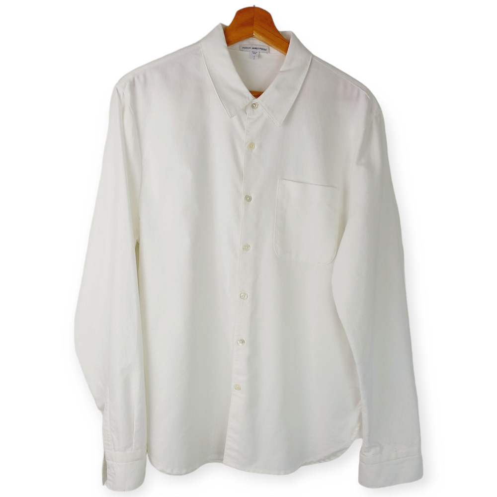 Standard James Perse SZ 1/S Men's 100% Cotton White Button Down Shirt